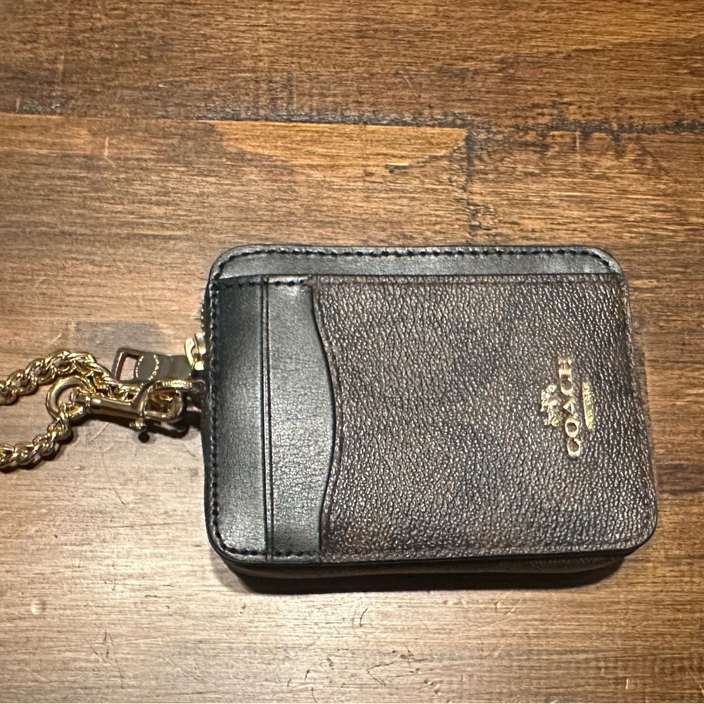 Coach Zip Card Case In Signature Canvas